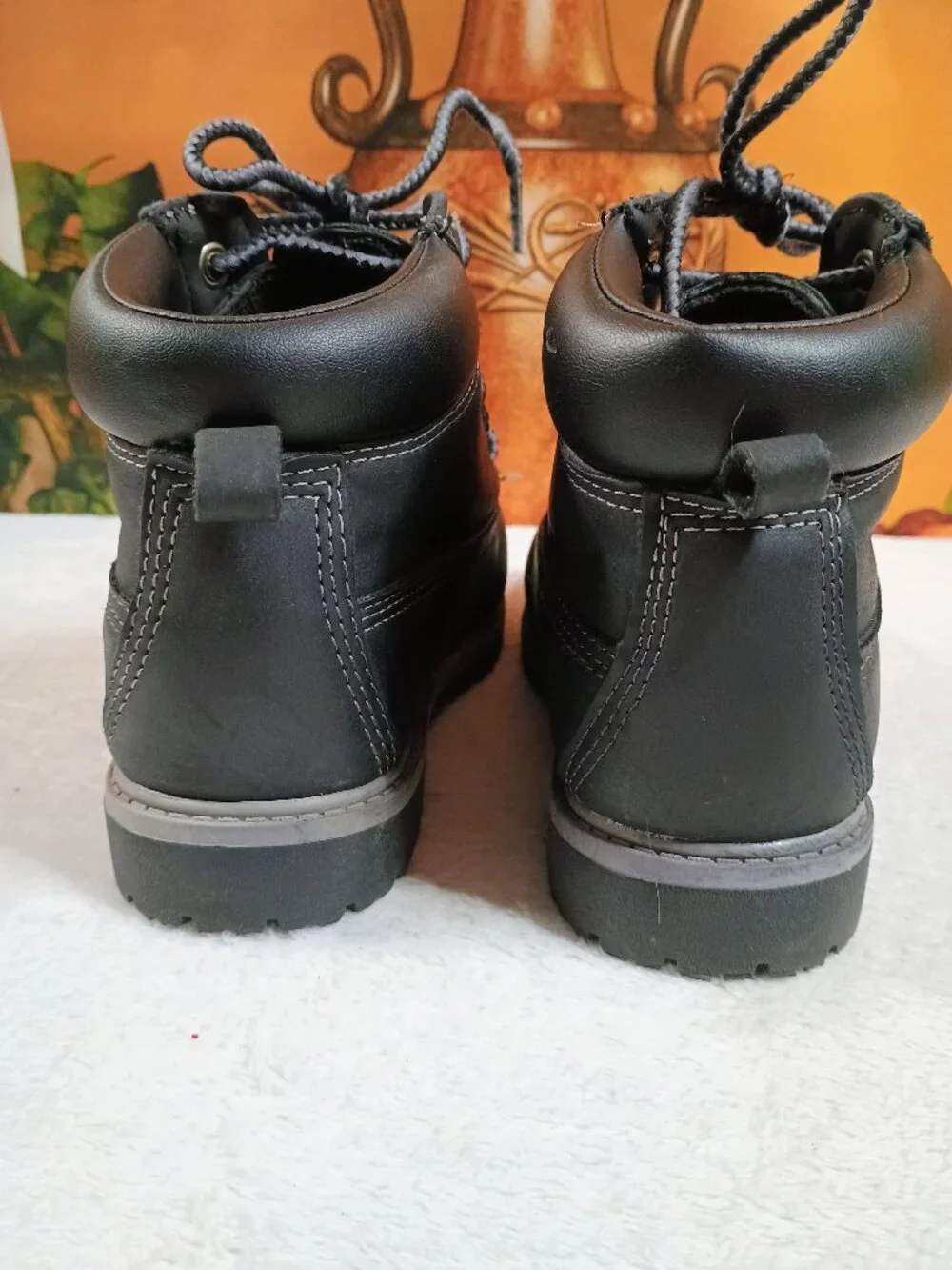 EUC Kids Wonder Nation Sz 13 Black Youth Utility Work Boots Rugged Outdoor Lace